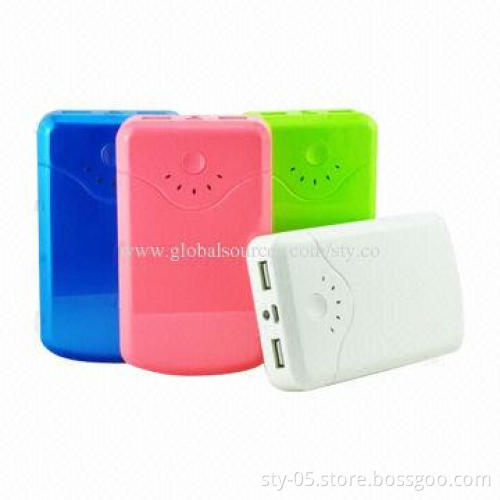 Dual-USB Power Banks for iPad/iPhone, Unique Design, 10,400mAh Capacity, 1,000mA Input Current